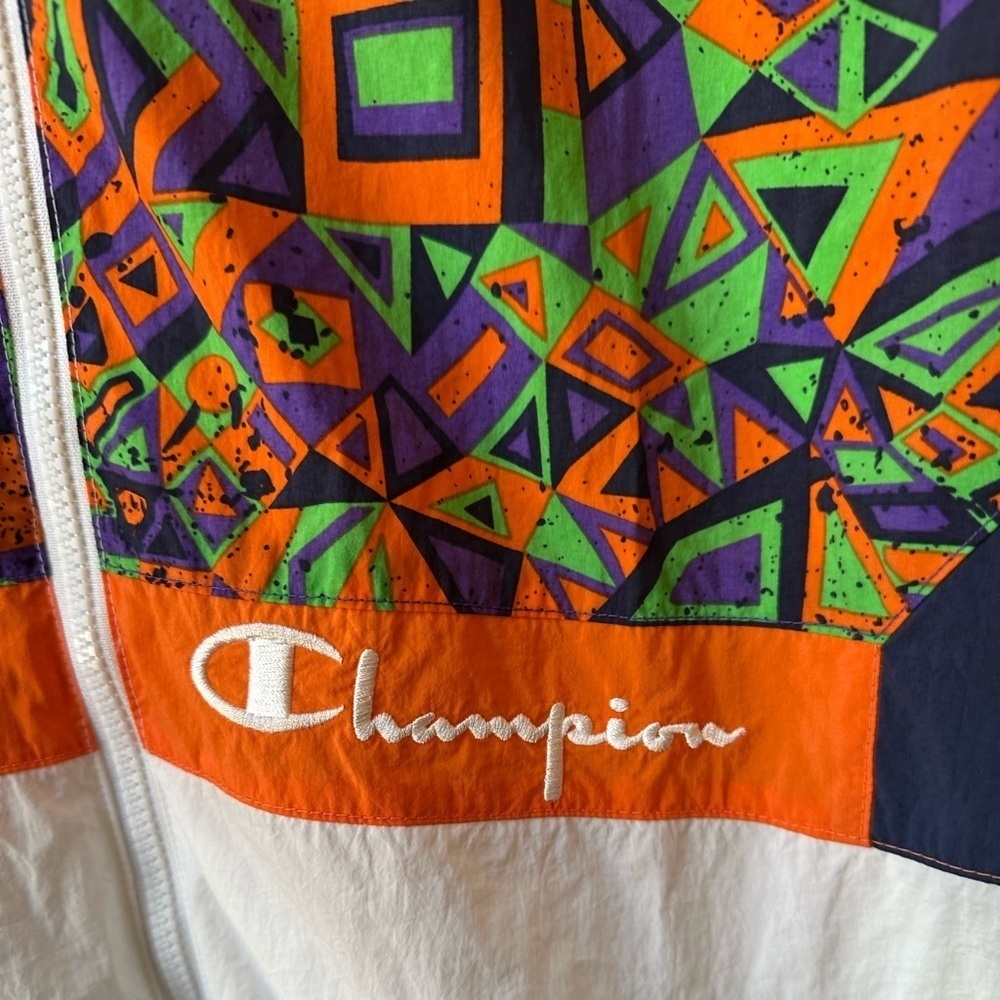 Champion X MTV Men's Colorful Geometric Windbreaker Size Large Amazing Condition - Picture 8 of 15